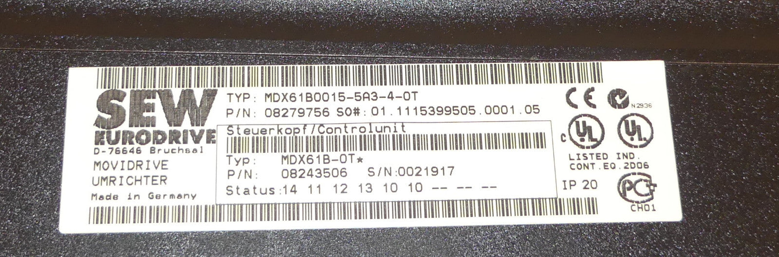 SEW Eurodrive MDX61B0015-5A3-4-0T