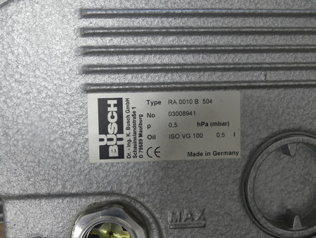 BUSCH RA 0010 B 504 Vakuumpupme s.Bilder