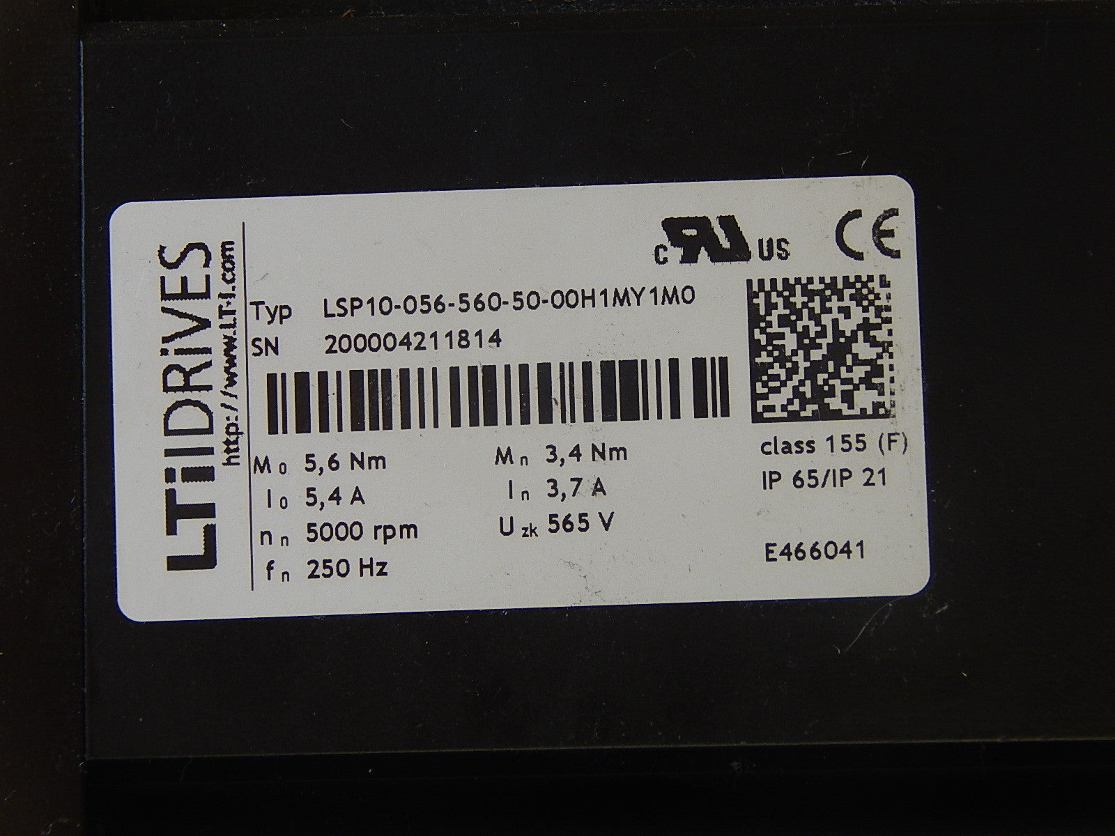 LTi DRiVES LSP10-056-560-50-00H1MY 1M0  Servomotor  Used