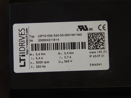 LTi DRiVES LSP10-056-560-50-00H1MY 1M0  Servomotor  Used
