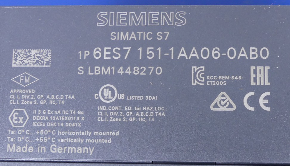 Siemens Simatic S7 6ES7 151-1AA06-0AB0