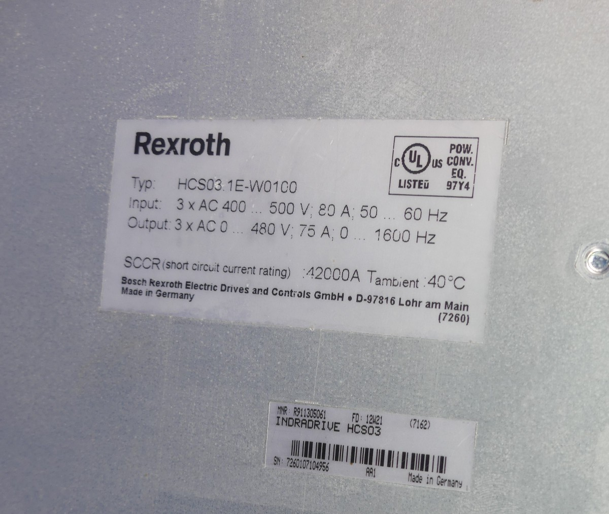 REXROTH HCS03.1E-W0100-A-05-NNBV + CSH01.3C-ET-ENS-NNN-CCD-S2-S-NN-FW