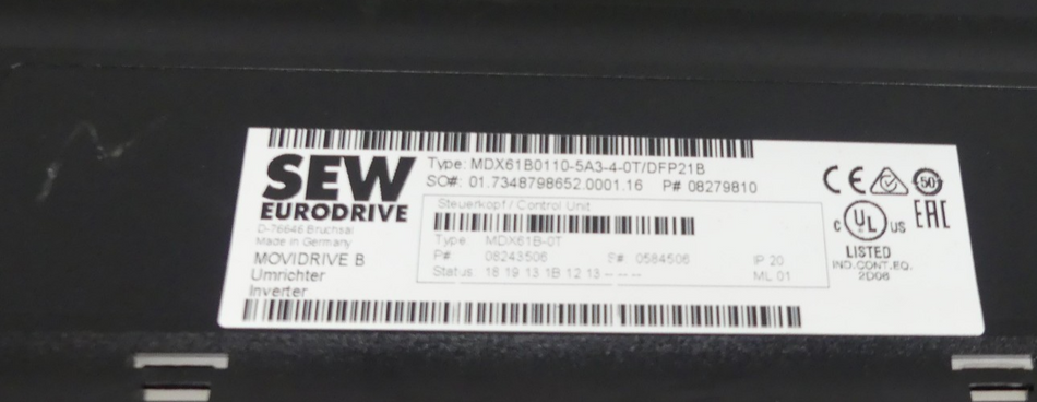 SEW MDX61B0110-5A3-4-0T/DFP21B