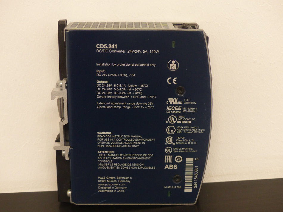 PULS CD5.241  24V/24V 5A 120W  DC/DC CONVERTER s.Bilder