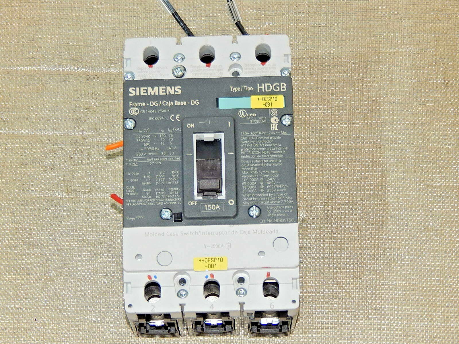 Siemens Leistungsschalter 3VL2515-2KE30-0AB1 +3VL9215-7KE30 150A Top Zustand 