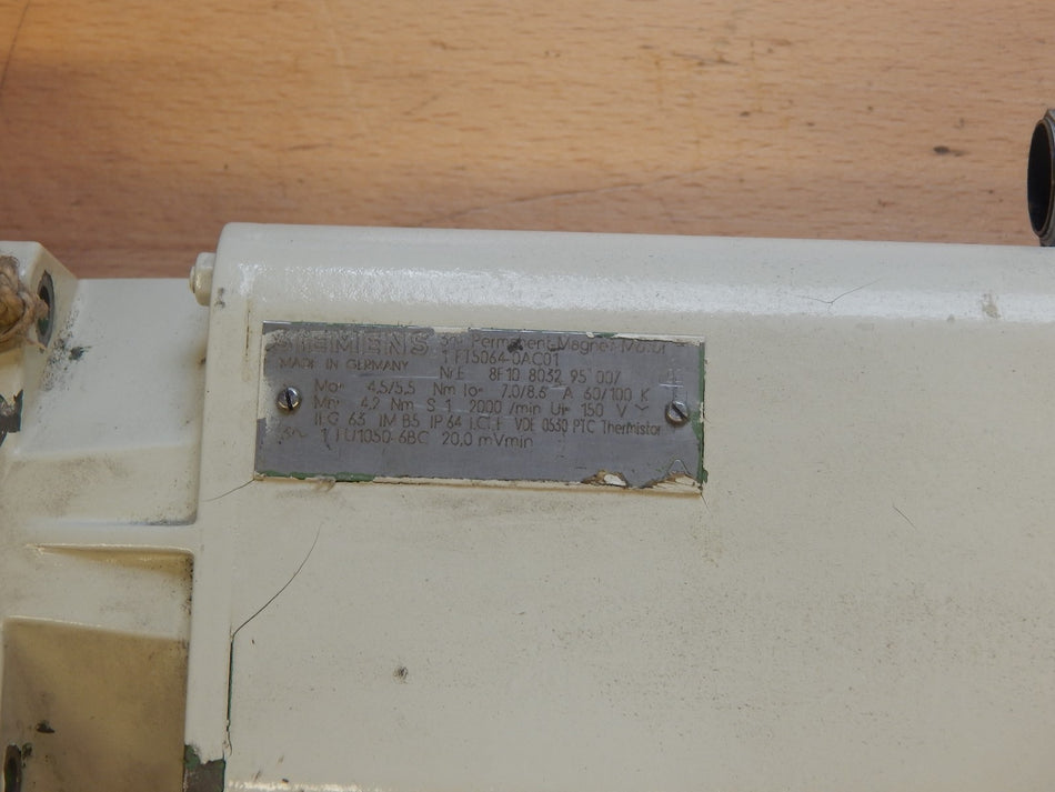 Siemens 3 ~ Permanent Magnet Motor 1FT5064-0AC01