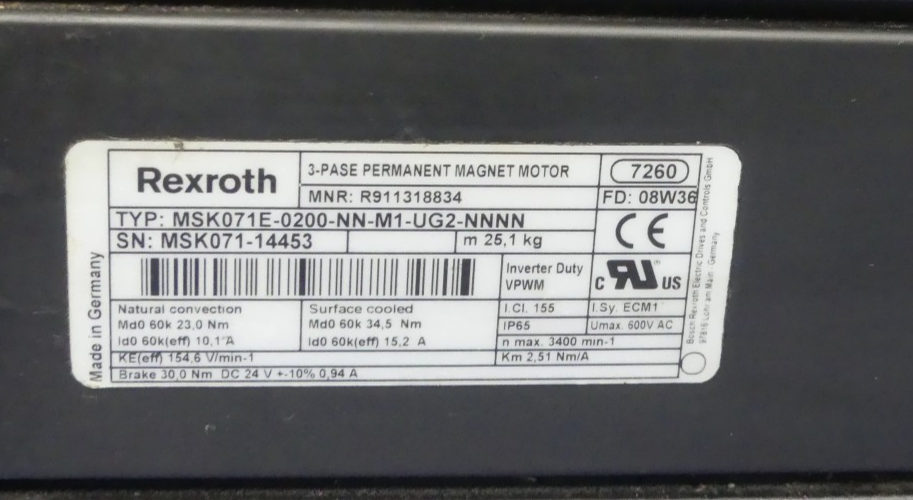 REXROTH MSK071E-0200-NN-M1-UG2-NNNN