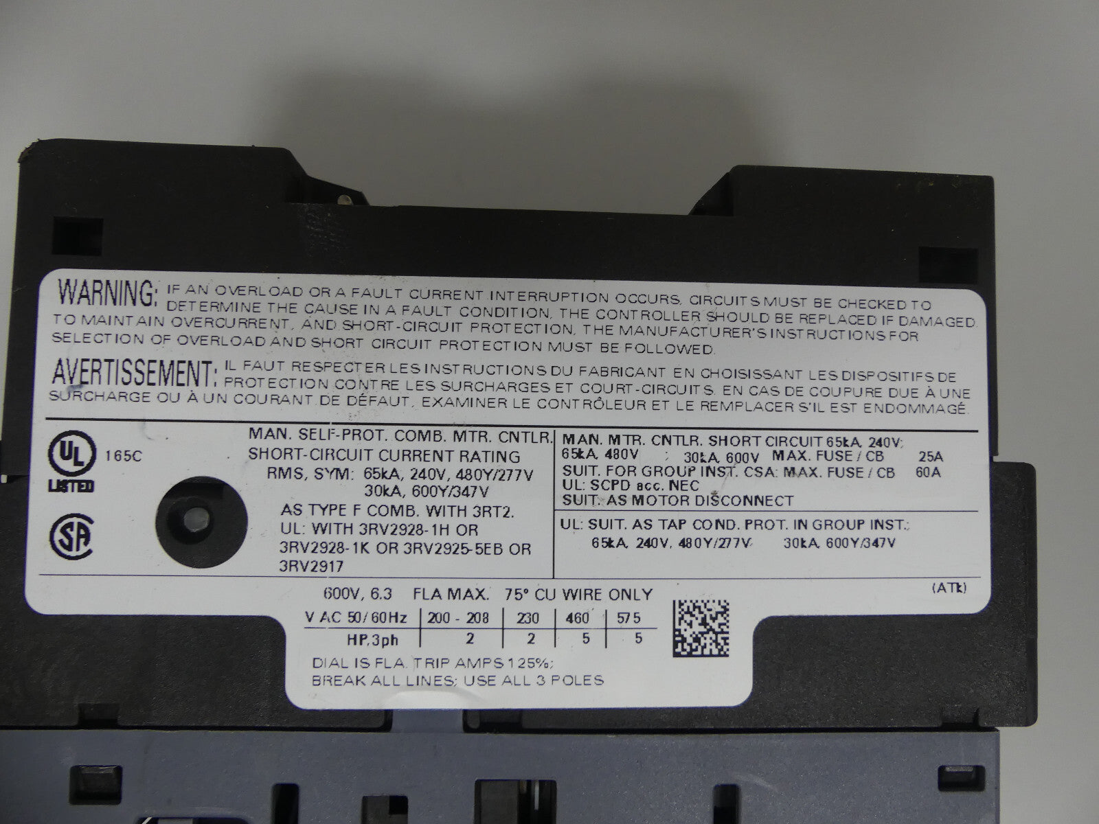 Siemens Sirius 3RV2011-1GA10 Leistungsschalter