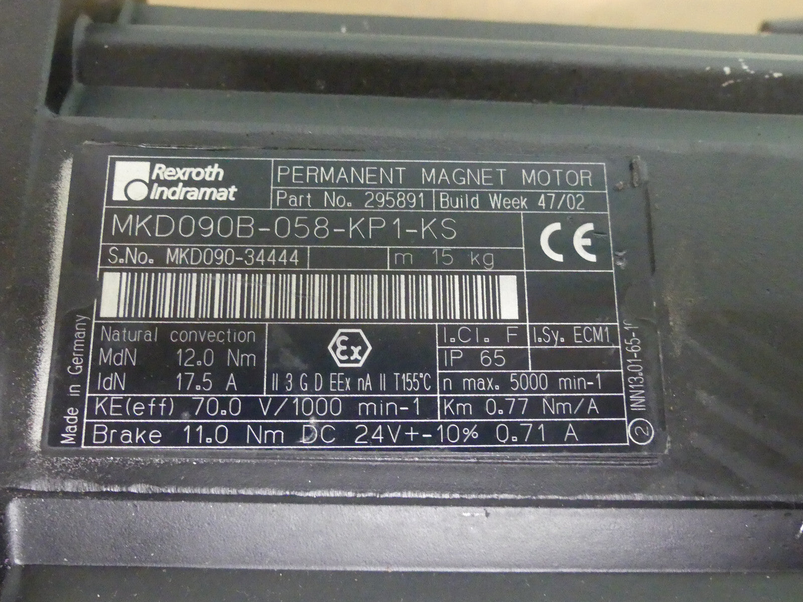 Rexroth MKD090B-058-KP1-KS  Servomotor deckel leicht beschädigt used s.Bilder