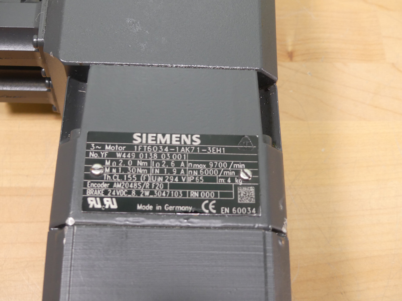 Siemens 1FT6034-1AK71-3EH1 Servomotor