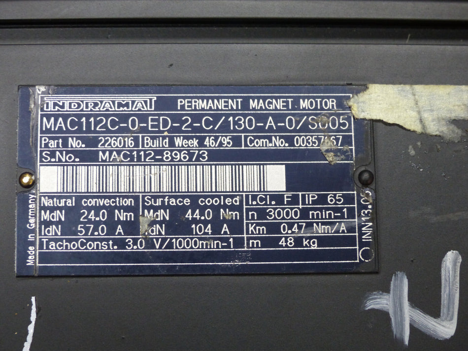Indramat MAC112C-0-ED-2-C/130-A-0/S005  used