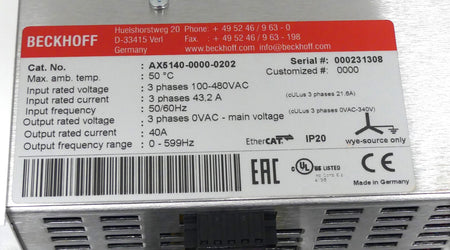 BECKHOFF AX5140-0000-0202 + AX5805