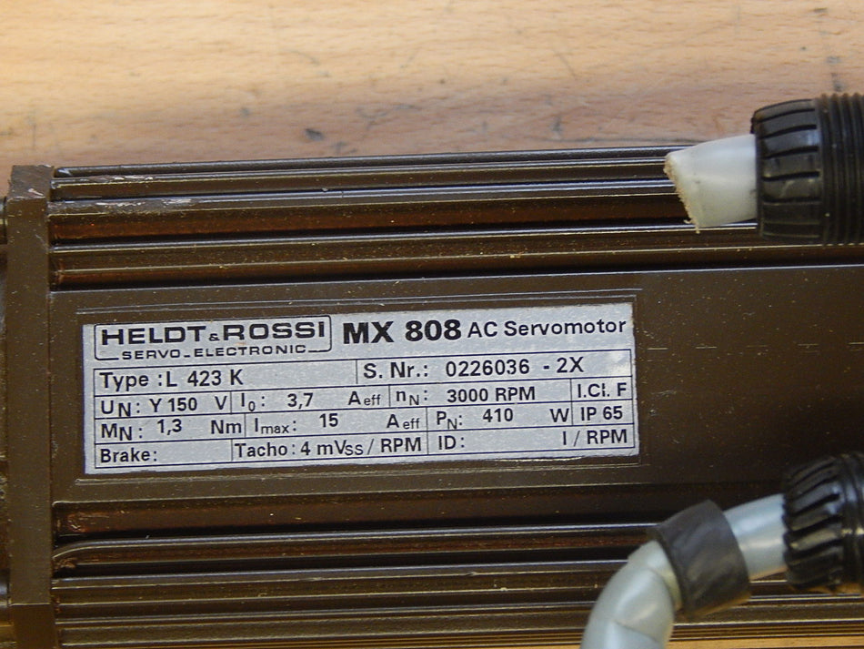 HELDT&ROSSI  MX 808 AC Servo Motor L 423 K  3000 U/min Used