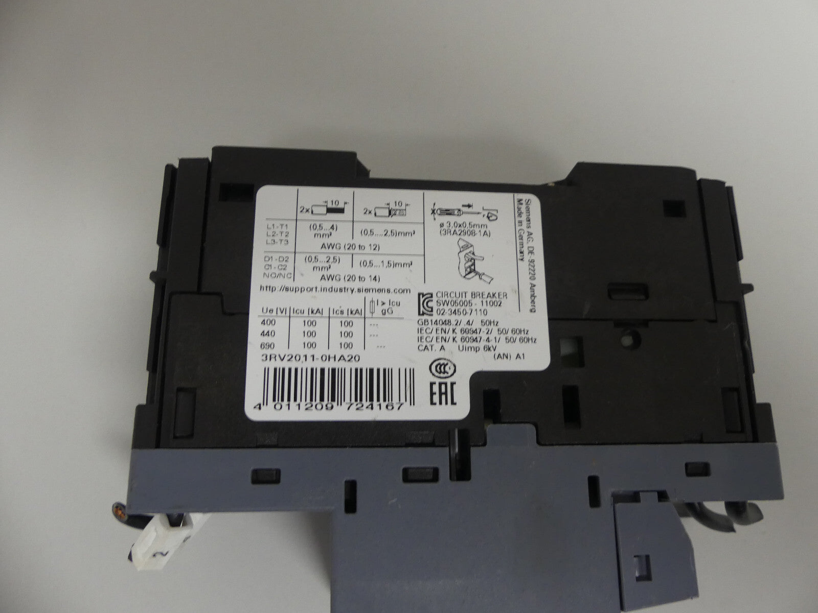 Siemens 3RV2011-0HA20 Leistungsschalter