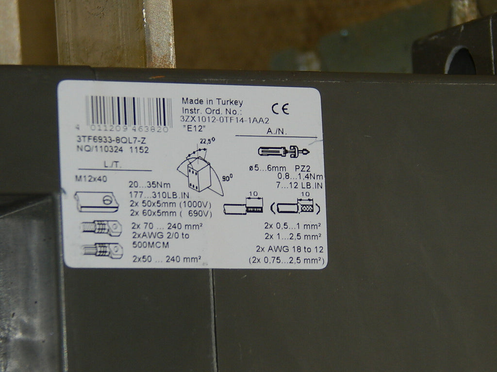 Siemens 3TF6933-8QL7-Z  Schütz Contactor 3ZX1012-0TF14-1AA2 used s.Bilder