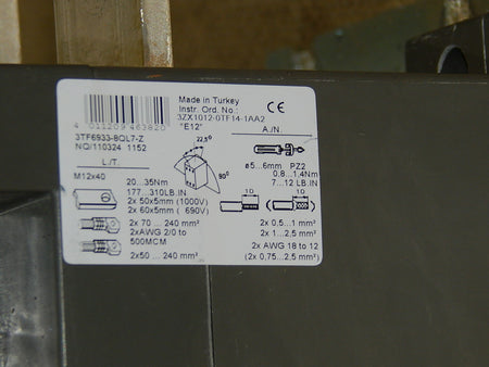 Siemens 3TF6933-8QL7-Z  Schütz Contactor 3ZX1012-0TF14-1AA2 used s.Bilder