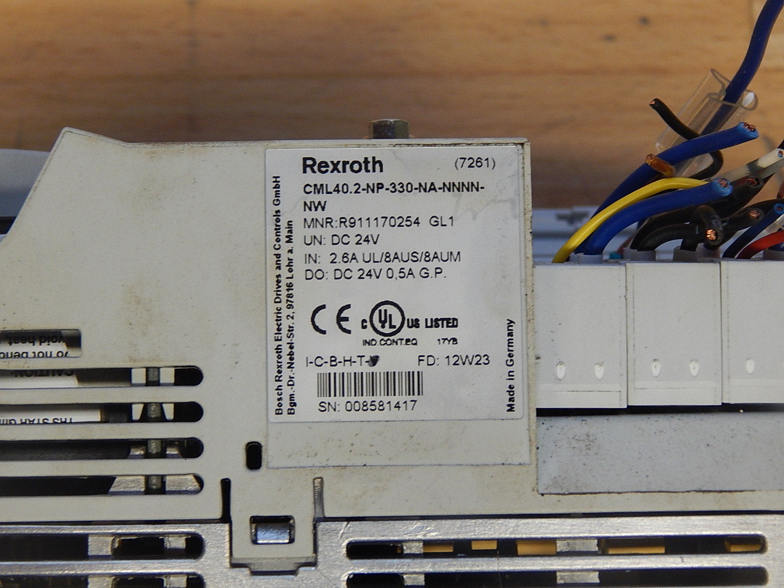 Rexroth Indra Control L40 CML40.2-NP-330-NA-NNNN-NW Used
