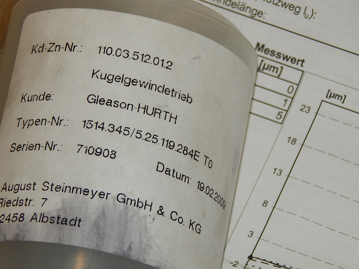  Steinmeyer  ETA 1514.345/5.25.119.284E T0  Kugelgewindetrieb  mit Prüfprotokoll