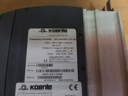 küenle kfu a4 004/1,5/1.5n 1.5 kw used s.Bilder