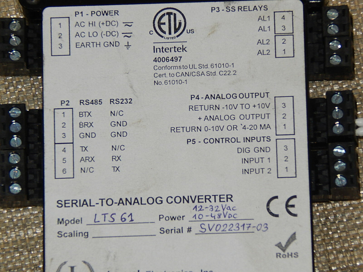 Laurel  Electronic Serial-TO-Analog Converter LTS 61 used