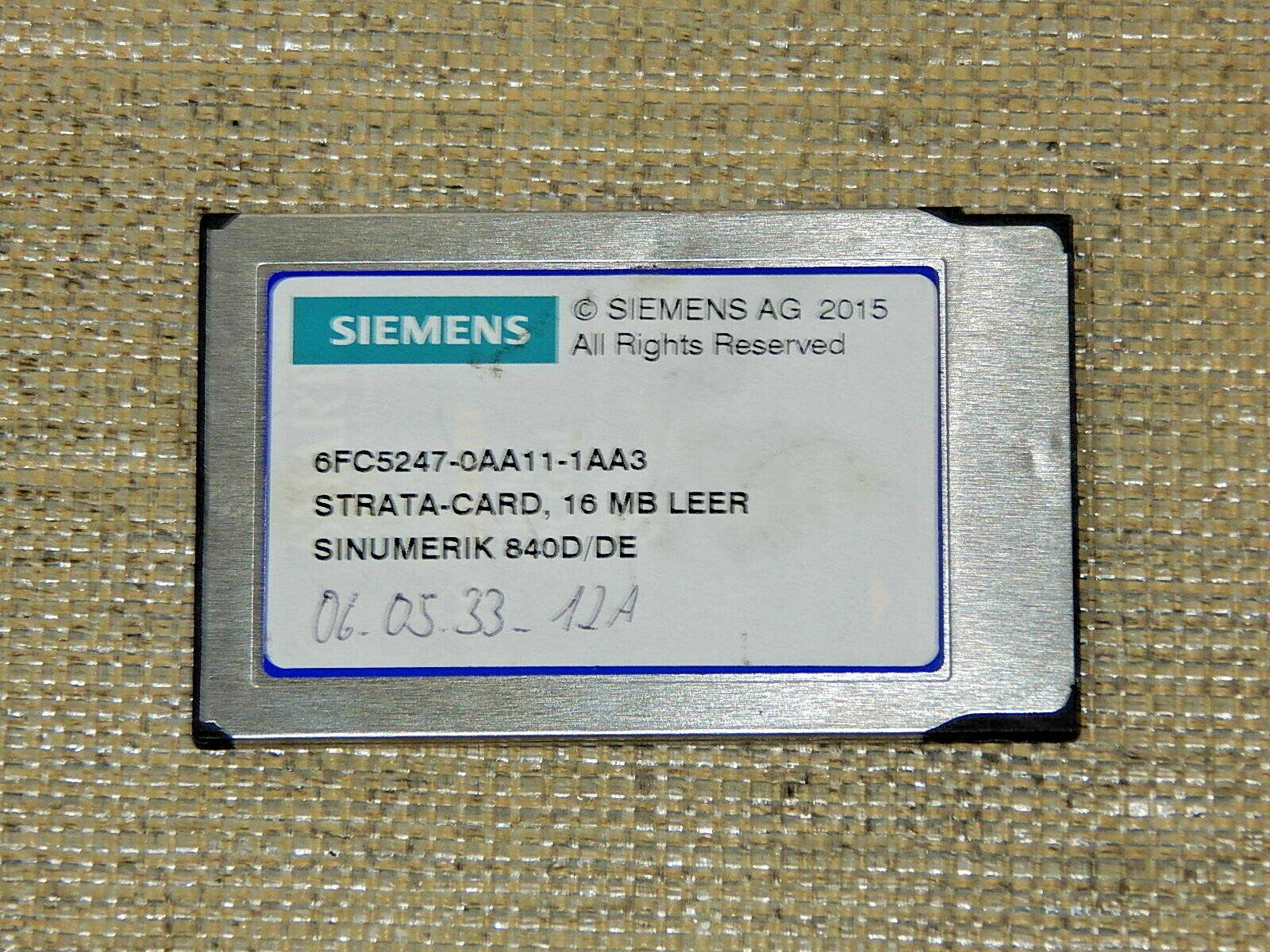 Siemens Sinumerik STRATA-CARD. 16MB  6FC5247-0AA11-1AA3 used
