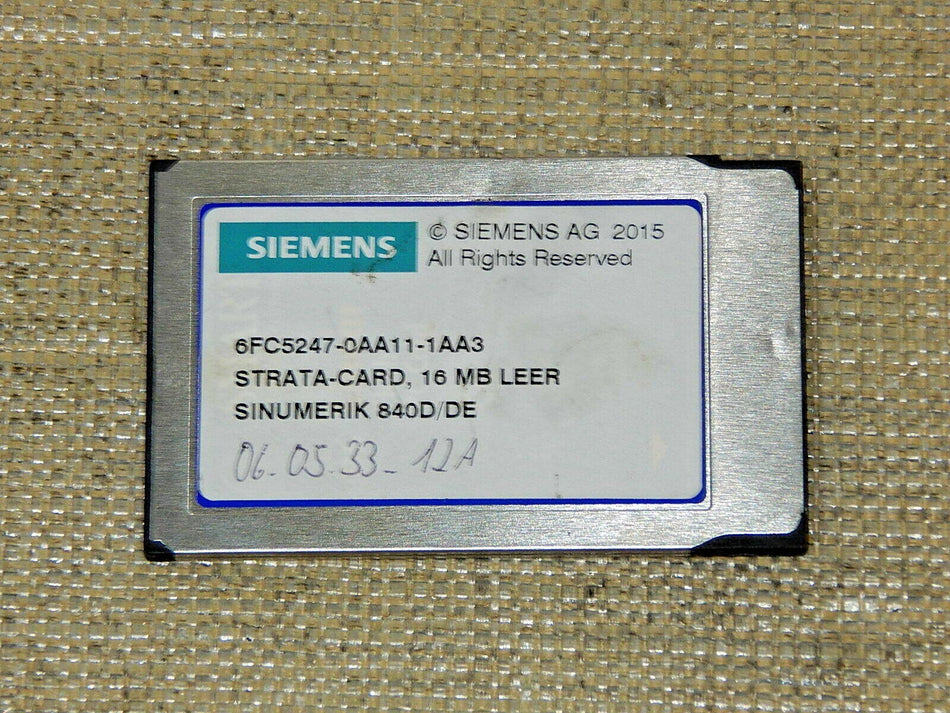 Siemens Sinumerik STRATA-CARD. 16MB  6FC5247-0AA11-1AA3 used