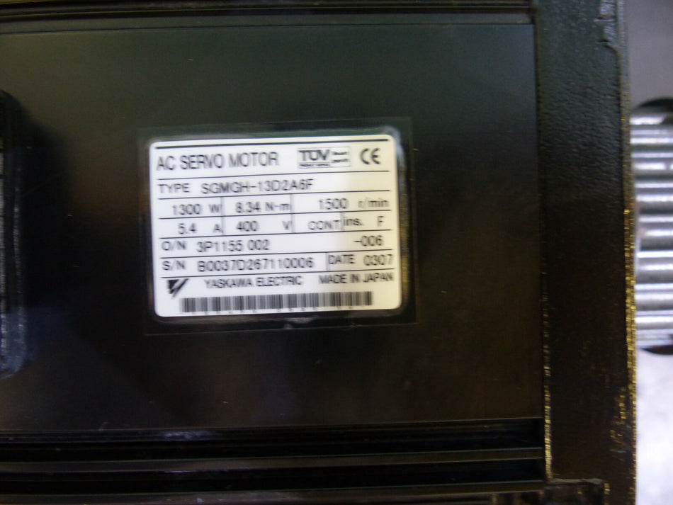 YASKAWA SGMGH-13D2A6F  AC SERVO MOTOR USED