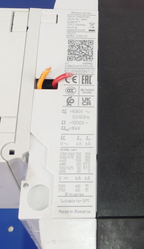 EATON NZMH2-A100-BT + NZM2-XR DIN VDE 0660