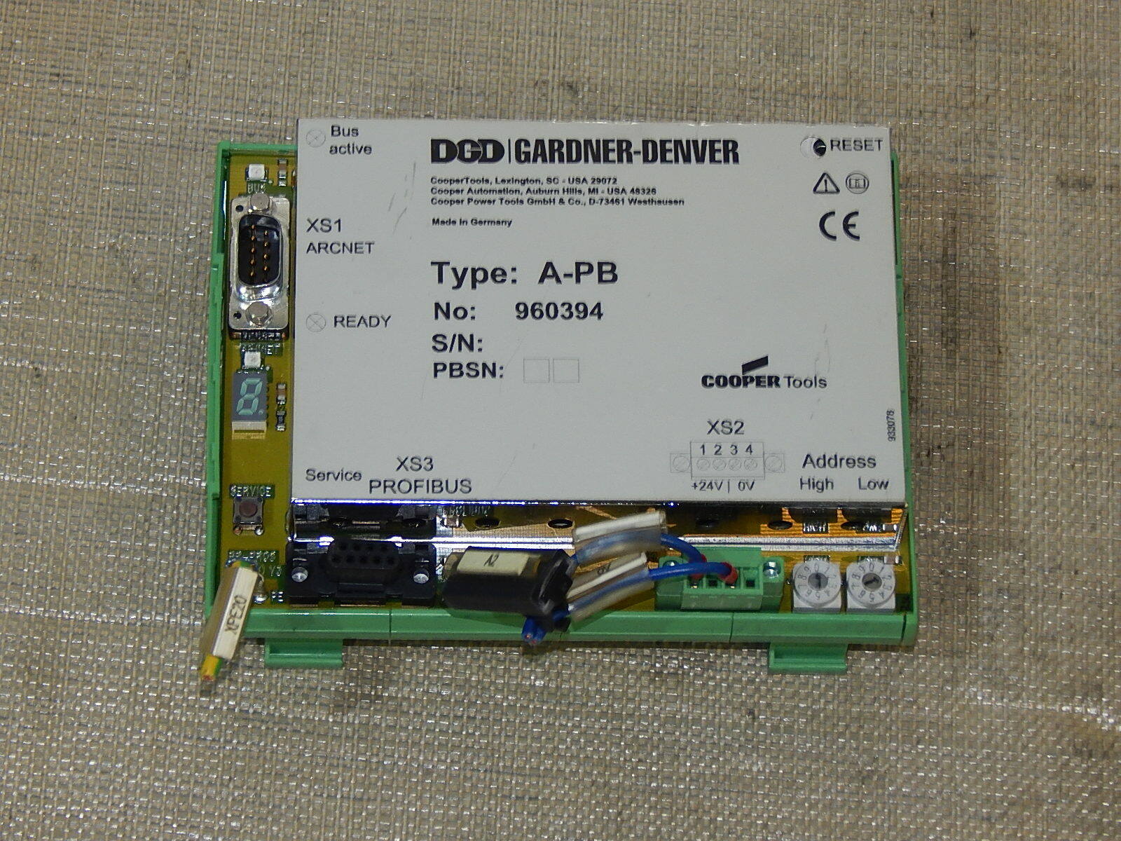  Gardner-Denver A-PB  No: 960394 Profibus Controller  used