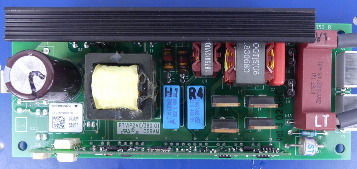 Platine PTVIP2AC/380 01 für Projektor-Vorschaltgerät Toshiba P622DLS