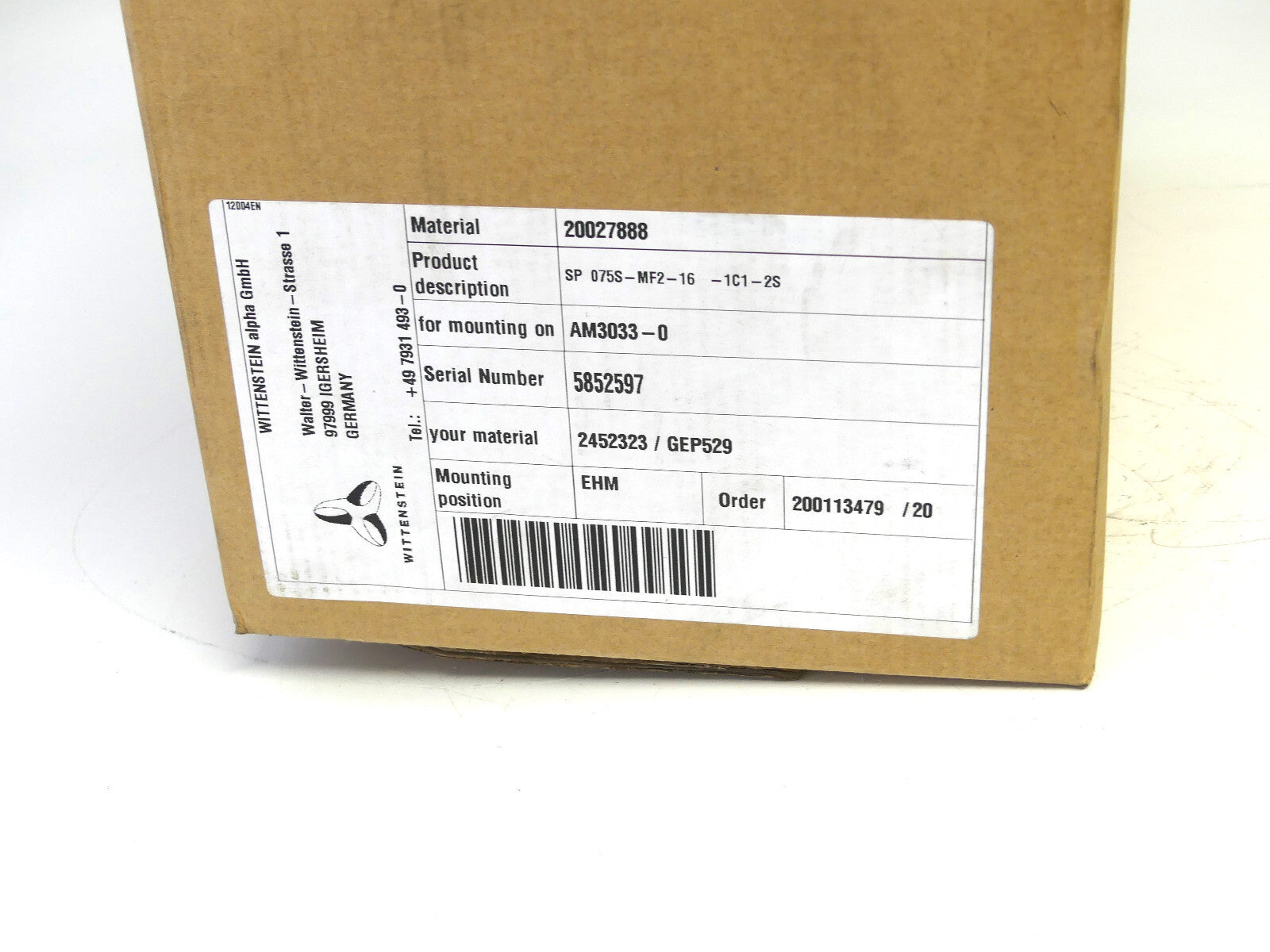 WITTENSTEIN alpha Planetengetriebe SP 075S-MF2-16-1C1-2S