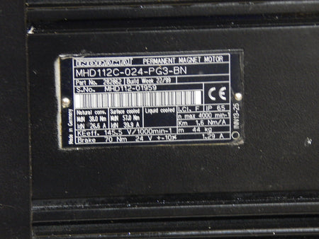 REXROTH INDRAMAT PERMANENT MAGNET MHD112C-024-PG3-BN SERVO MOTOR  Used