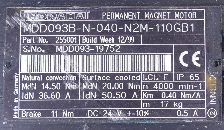 Indramat MDD093B-N-040-N2M110GB1 Permamentmagnet Motor