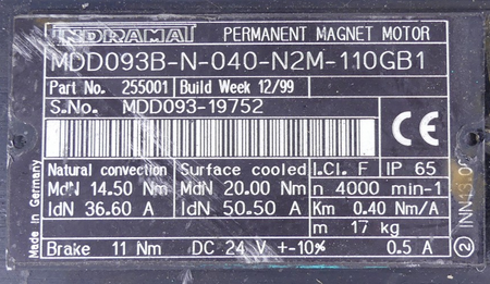 Indramat MDD093B-N-040-N2M110GB1 Permamentmagnet Motor