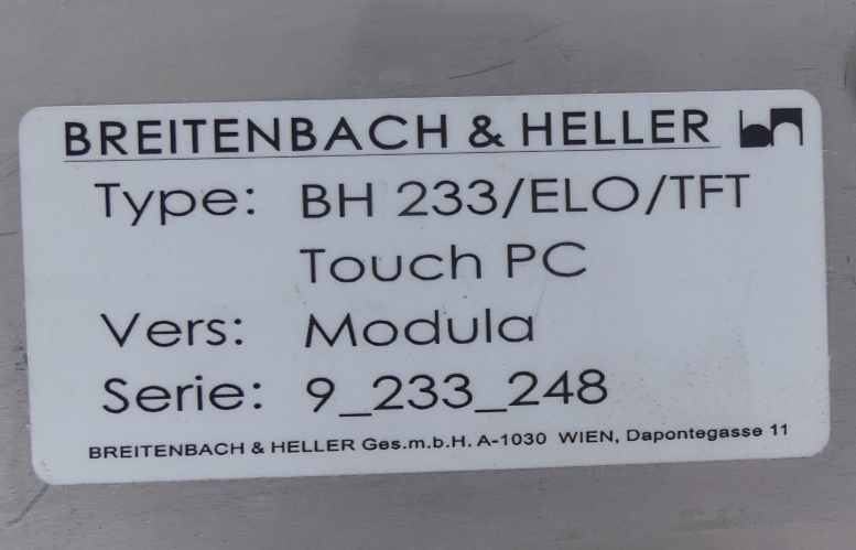 Breitenbach & Heller BH233/ELO/TFT Touch PC