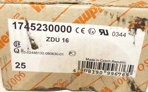 25x Weidmüller ZDU16 1745230000 Durchreihenklemmen