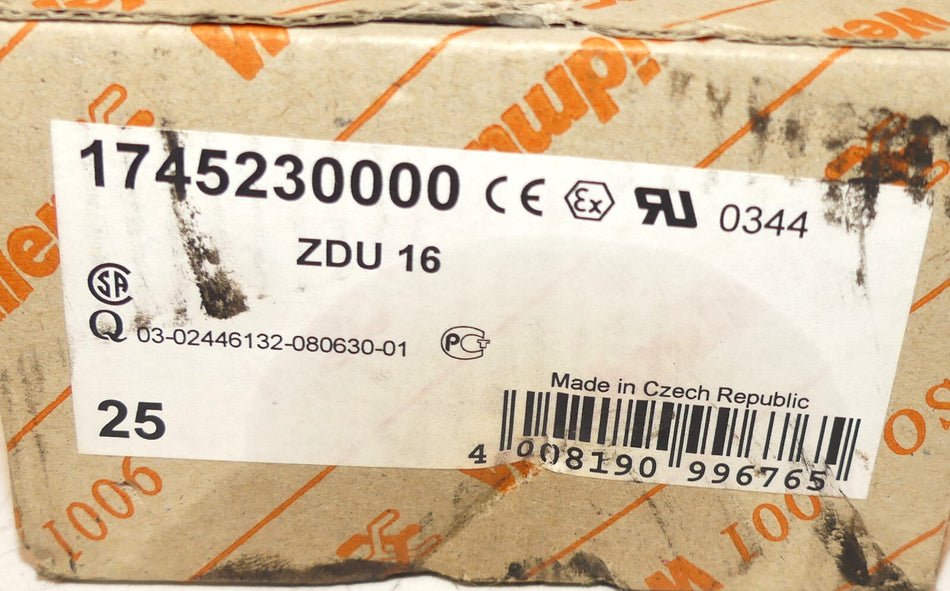 25x Weidmüller ZDU16 1745230000 Durchreihenklemmen