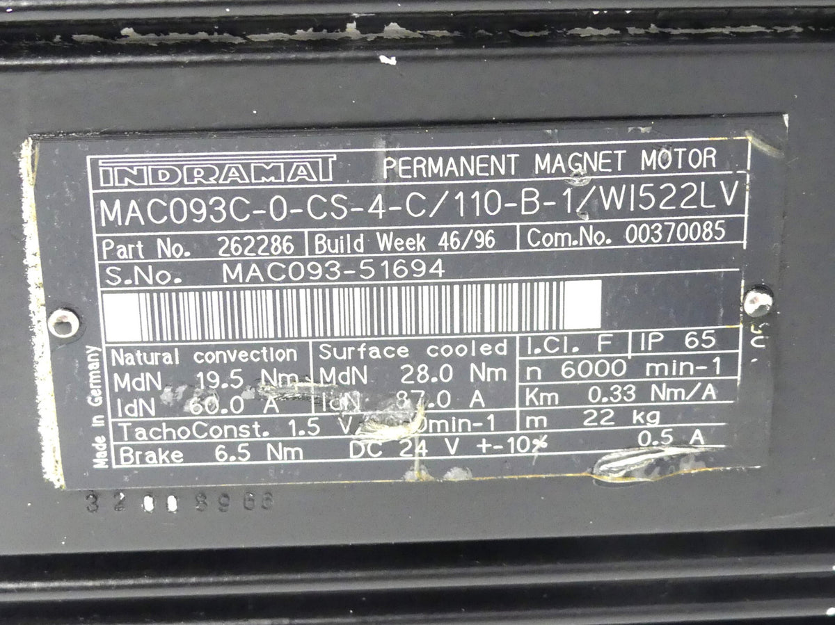 INDRAMAT MAC093C-0-CS-4-C/110-B-1/W1522LV