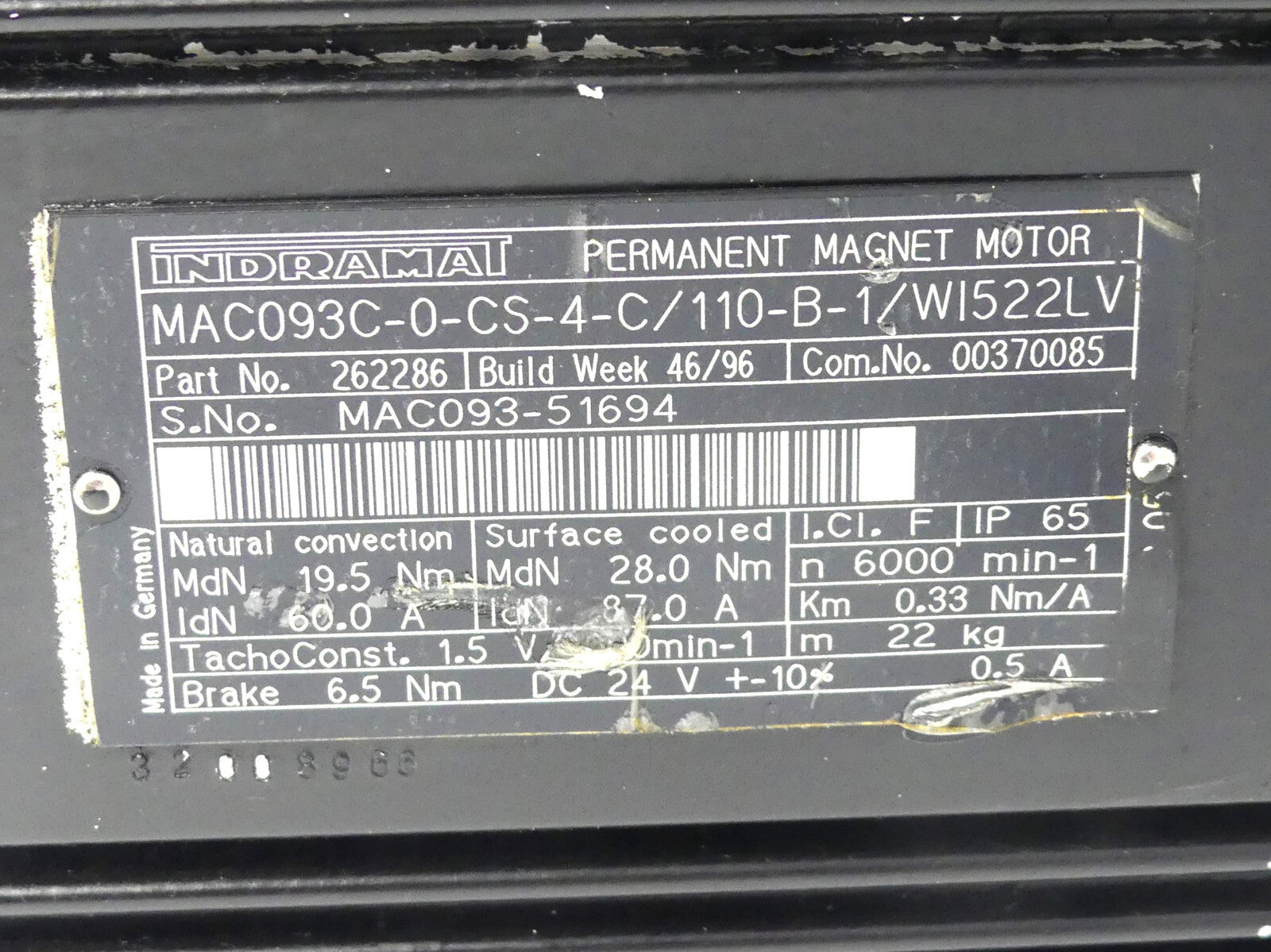 INDRAMAT MAC093C-0-CS-4-C/110-B-1/W1522LV