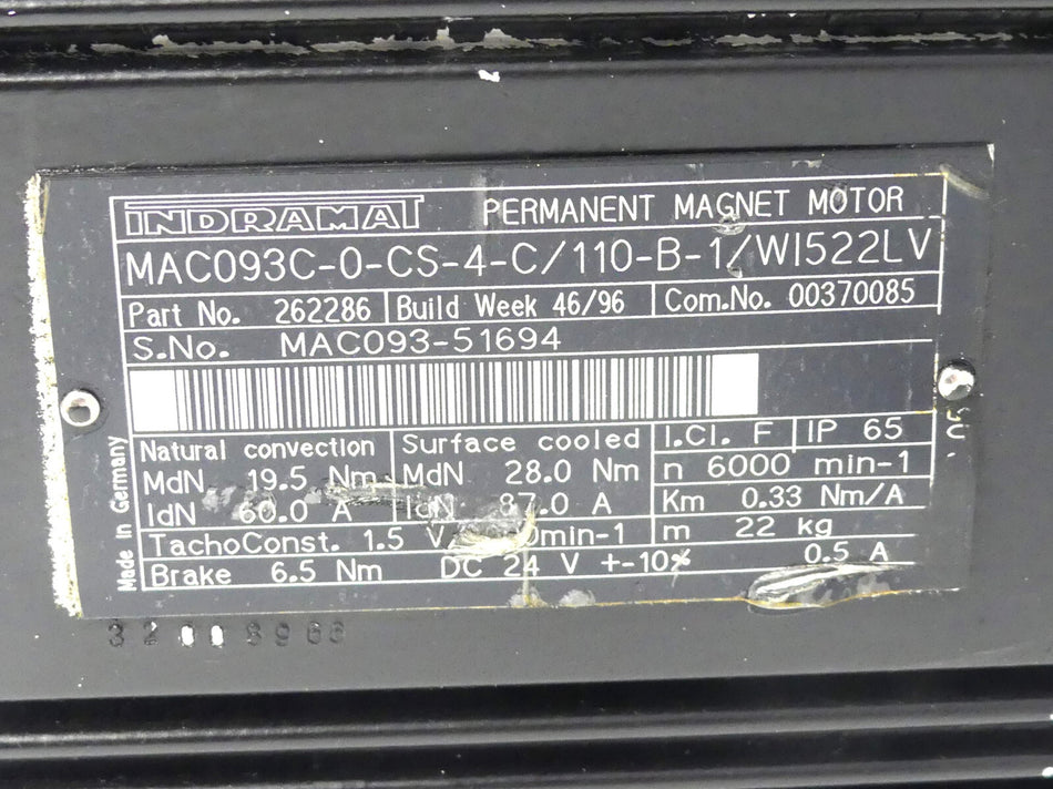 INDRAMAT MAC093C-0-CS-4-C/110-B-1/W1522LV
