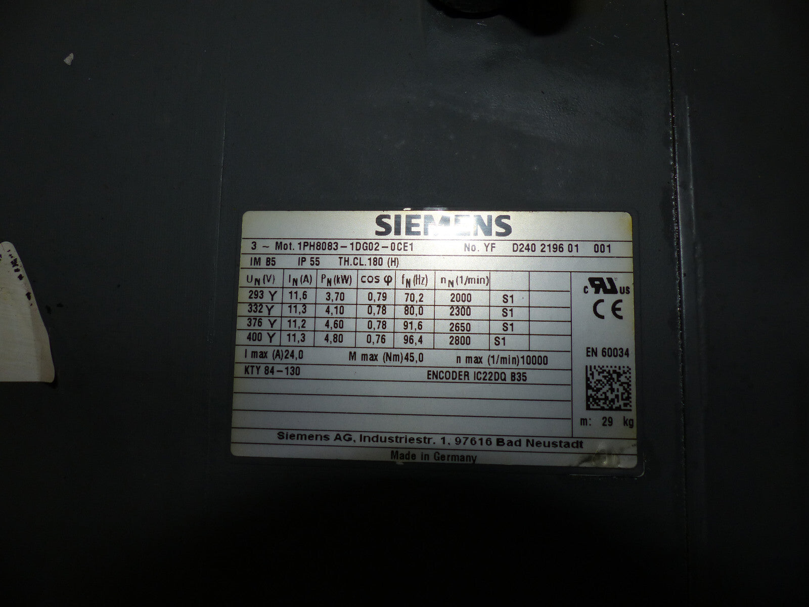 siemens 6ph8083-1dg02-0ce1 used