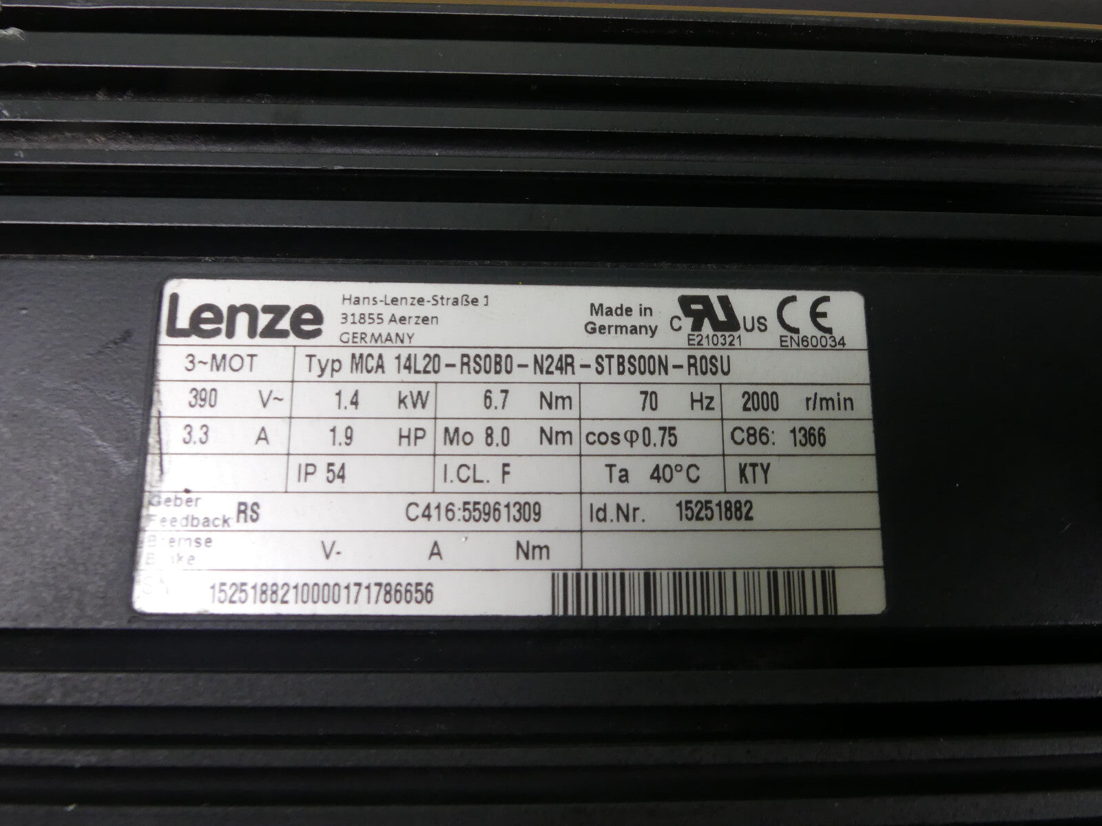 LENZE  MCA 14L20-RS0B0-N24R-STBS00N-R0SU