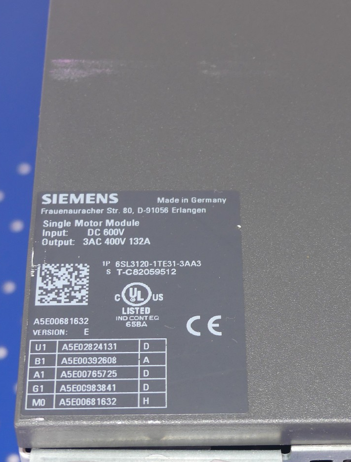 SIEMENS 6SL3120-1TE31-3AA3