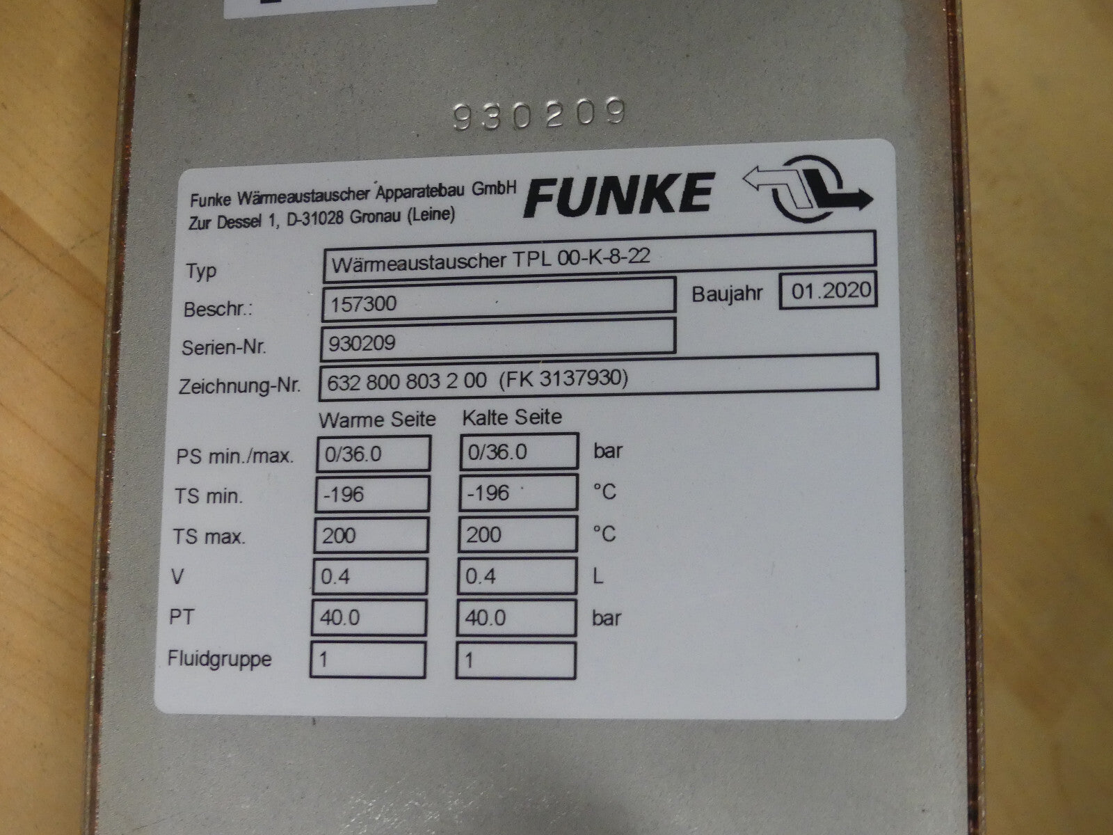 FUNKE WÄRMEAUSTAUSCHER TPL00-K-8-22