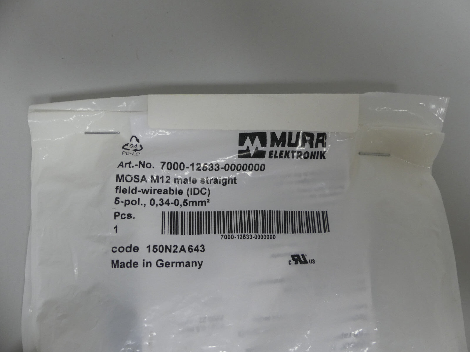 3x Murr 7000-12533-0000000 Mosa M12 Rundsteckverbinder