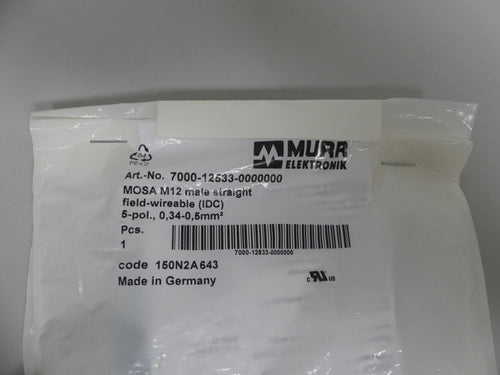 3x Murr 7000-12533-0000000 Mosa M12 Rundsteckverbinder