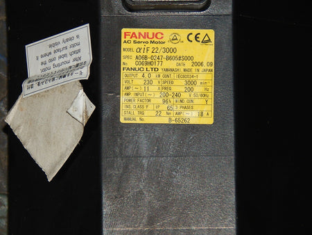 Fanuc A06B-0247-B605#S000  Servomotor used