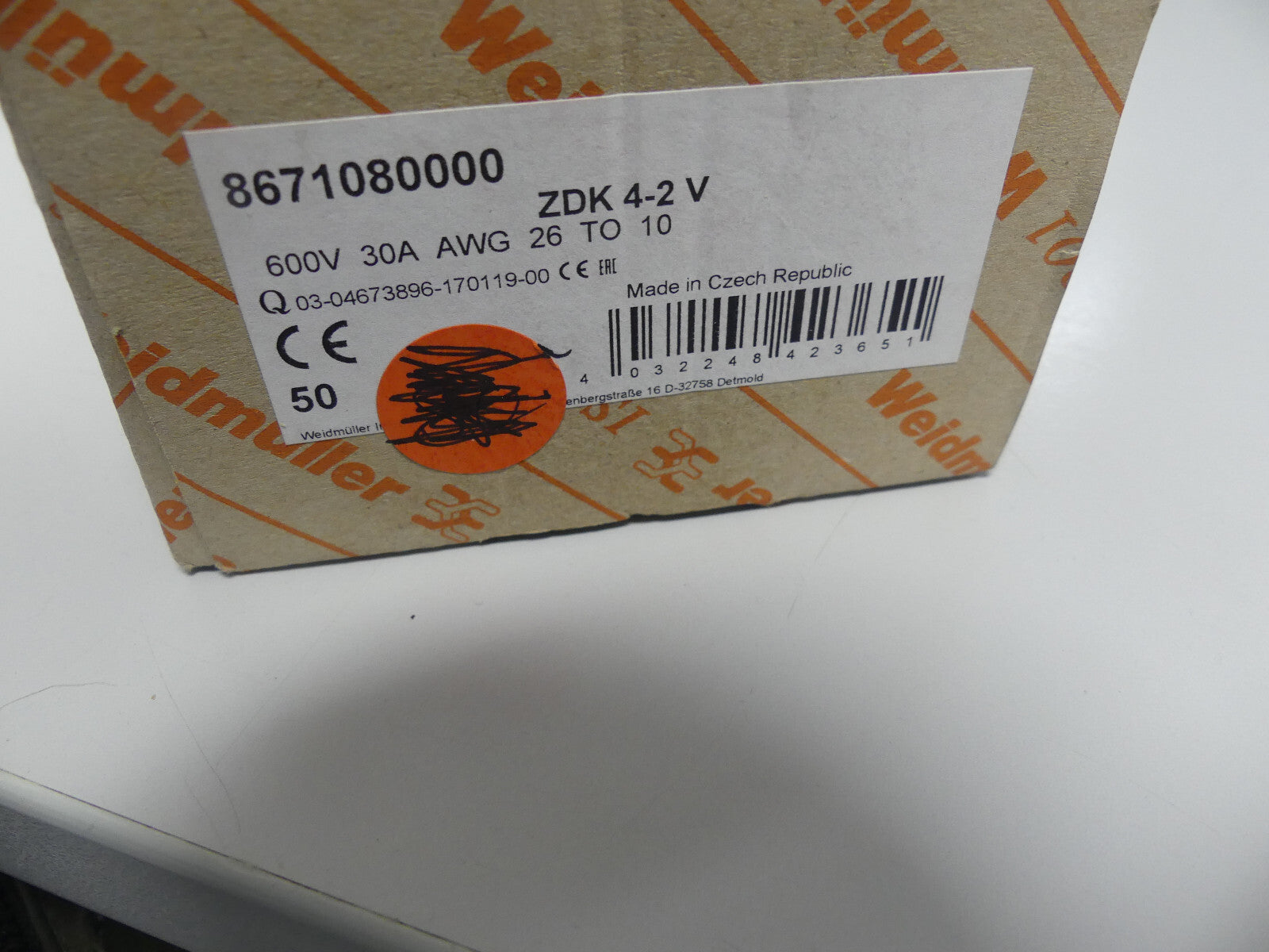 49x Weidmüller ZDK 4-2 V / 8671080000