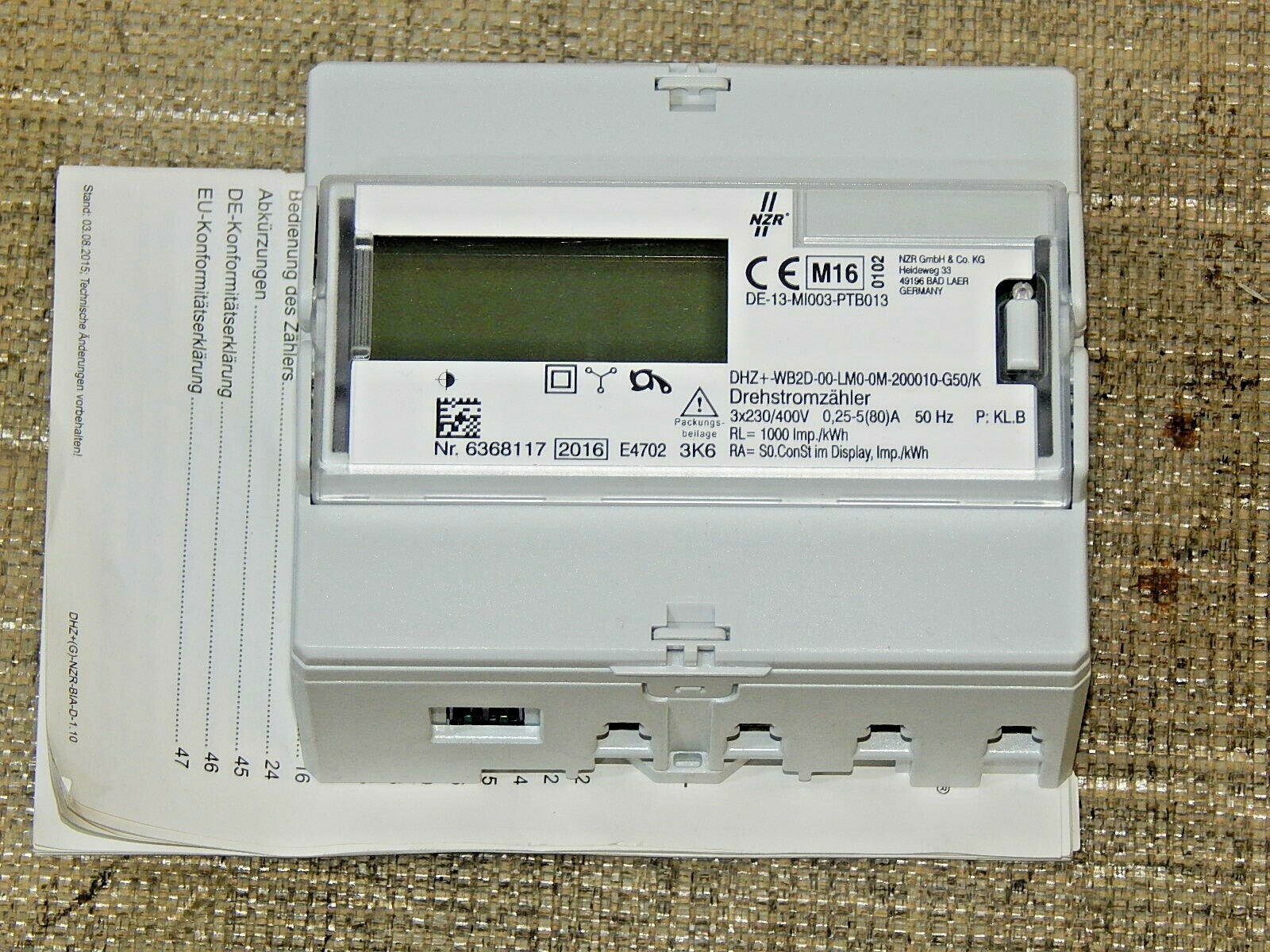  NZR Wechsel-/Drehstromzähler DHZ+WB2D-00_LM0-0M-200010-G50/5