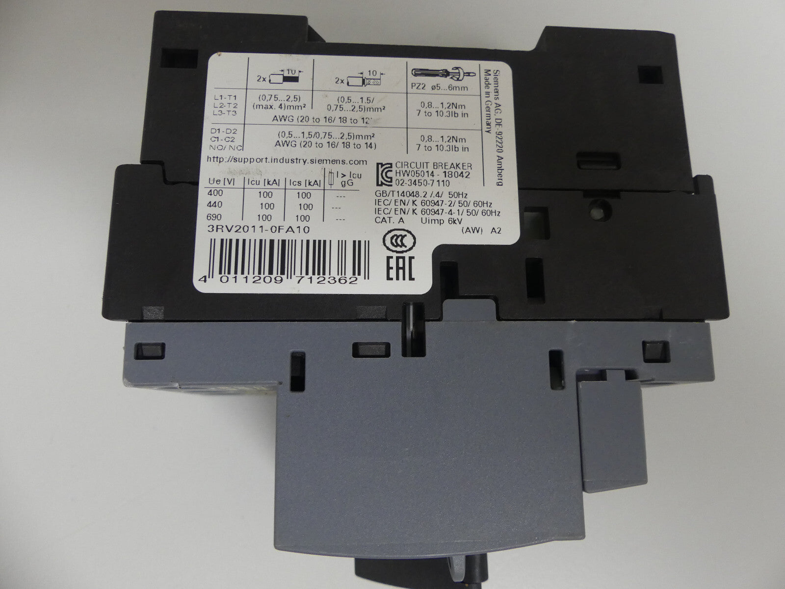 Siemens Leistungsschalter 3RV2011-0FA10